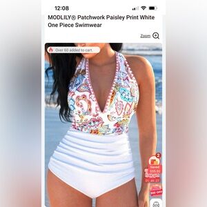 MODLILY® Patchwork Paisley Print White
One Piece Swimwear